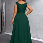 Vestido Longo Plus Size Festa Elegante Decote V