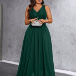Vestido Longo Plus Size Festa Elegante Decote V