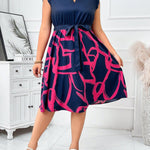 Vestido Feminino Plus Size Curto Mármore Decote V