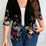 Casaco Leve de Malha Feminino Plus Size Meia Manga
