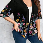 Casaco Leve de Malha Feminino Plus Size Meia Manga