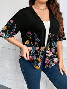 Casaco Leve de Malha Feminino Plus Size Meia Manga