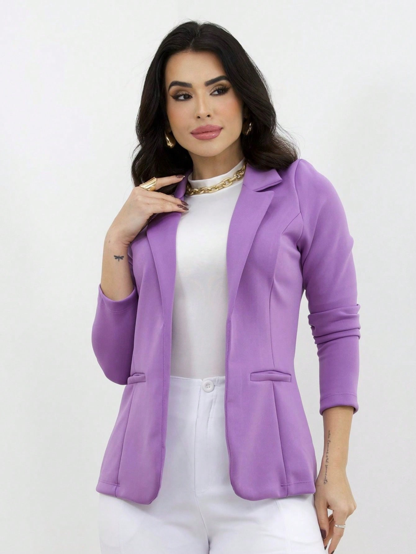 Blazer Feminino de Alfaiataria Social Acinturado