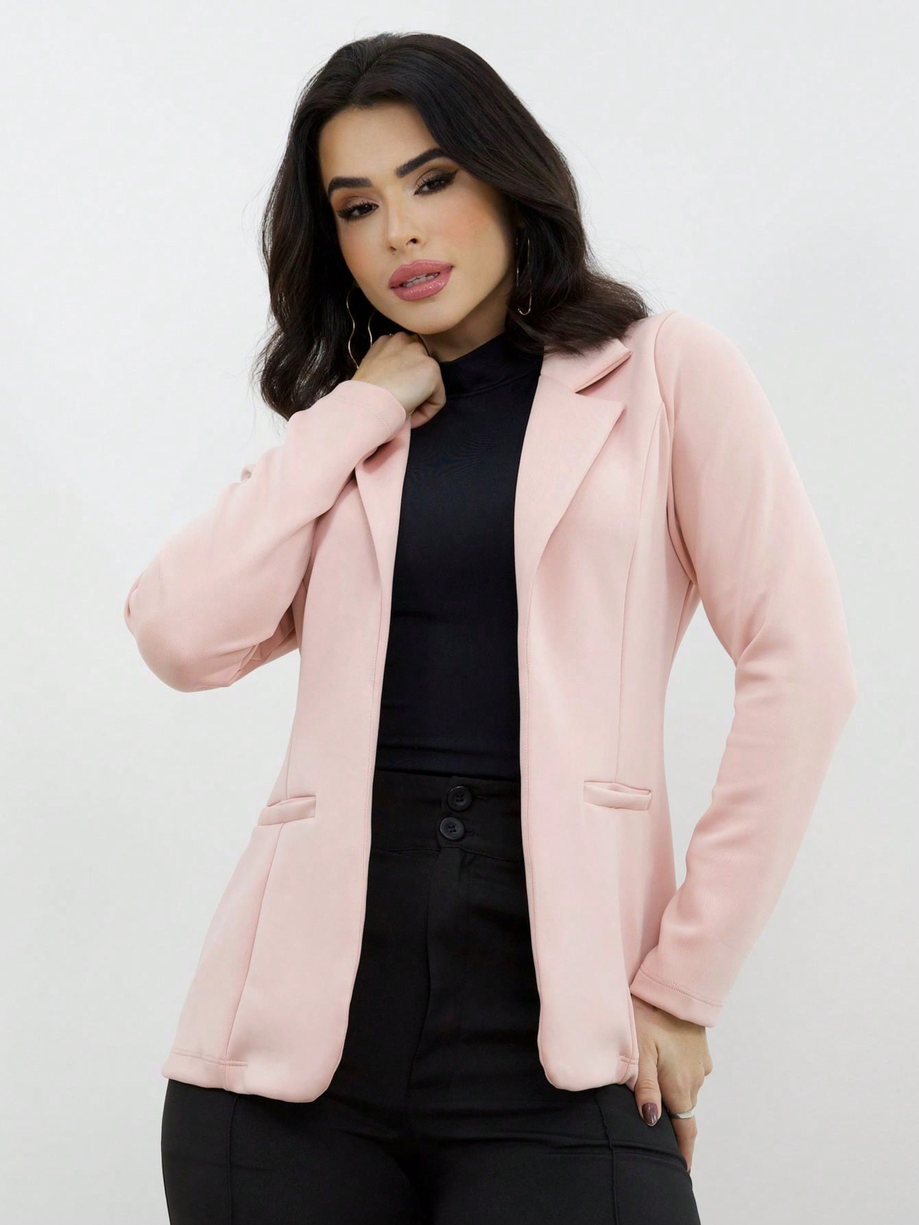 Blazer Feminino de Alfaiataria Social Acinturado