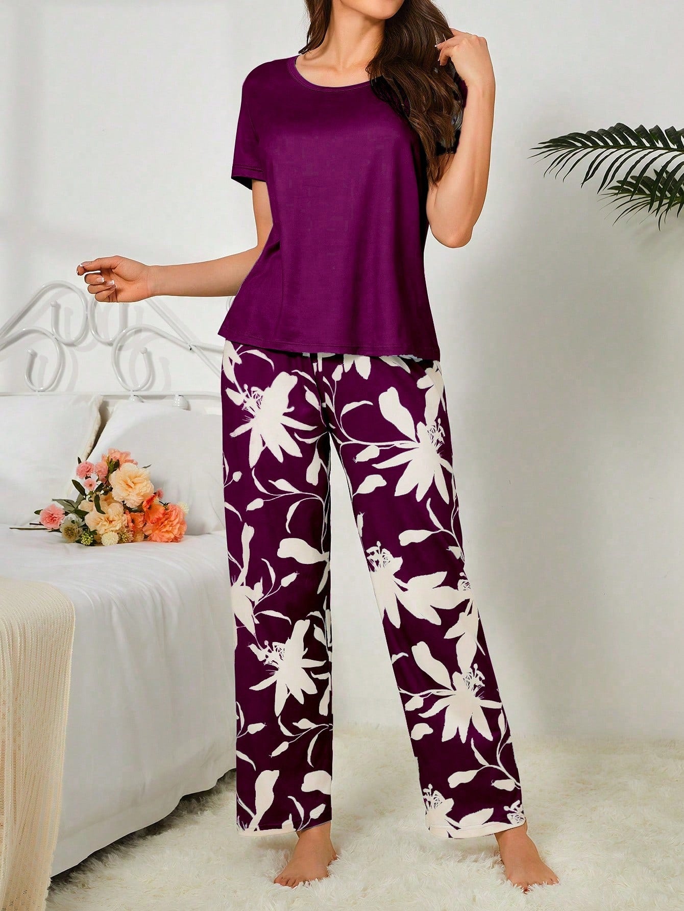 Pijama Longo de Malha Feminino Soltinho