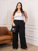 Calça Pantalona Feminina Plus Size Elegante Confortavael Costura Reforçada