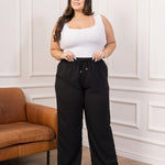 Calça Pantalona Feminina Plus Size Elegante Confortavael Costura Reforçada