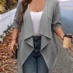 Cardigan Leve Feminino Plus Size Assimétrico