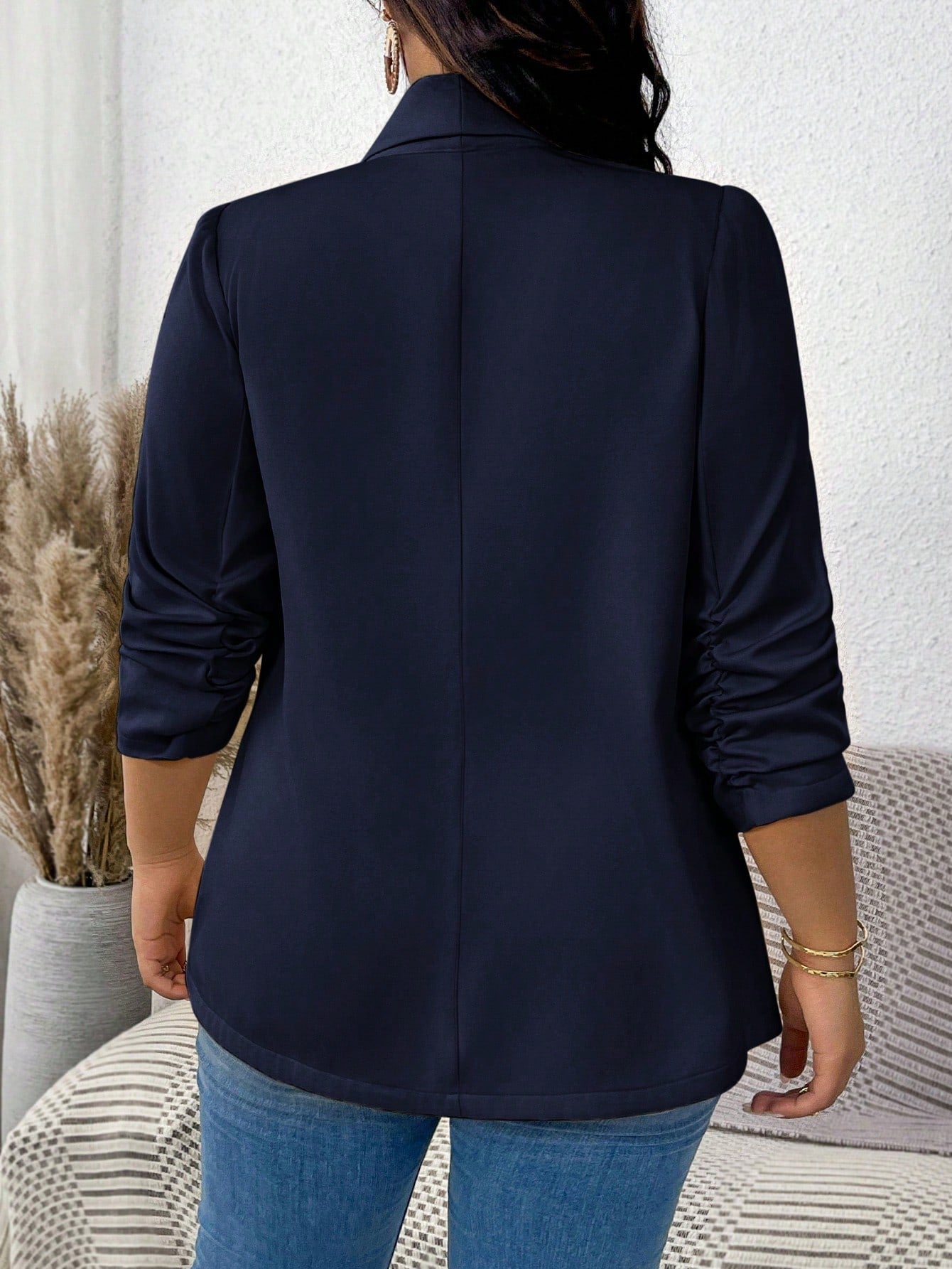Blazer Feminino Plus Size Meia Manga
