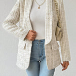Blazer Feminino de Lã Xadrez