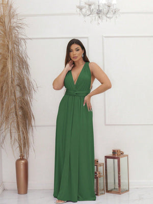 Vestido Longo Multiformas Festa + Clutch de Brinde