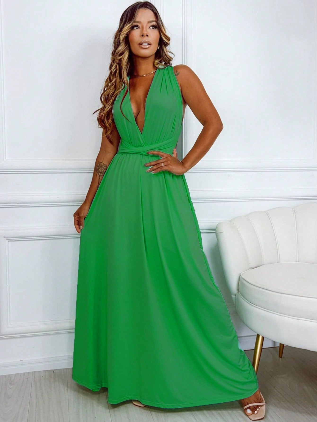 Vestido Longo Multiformas Festa + Clutch de Brinde