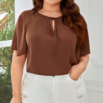 Blusa Plus Size Feminina Manga Raglan Elegante