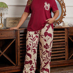 Pijama Longo Feminino Plus Size Estampa Floral