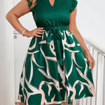Vestido Feminino Plus Size Curto Mármore Decote V