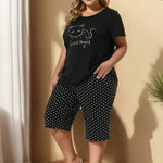 Pijama Feminino Plus Size Capri e Blusa Gatinho