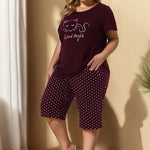 Pijama Feminino Plus Size Capri e Blusa Gatinho