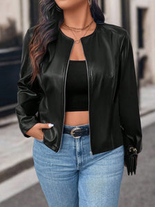 Casaco Plus Size Feminino Liso