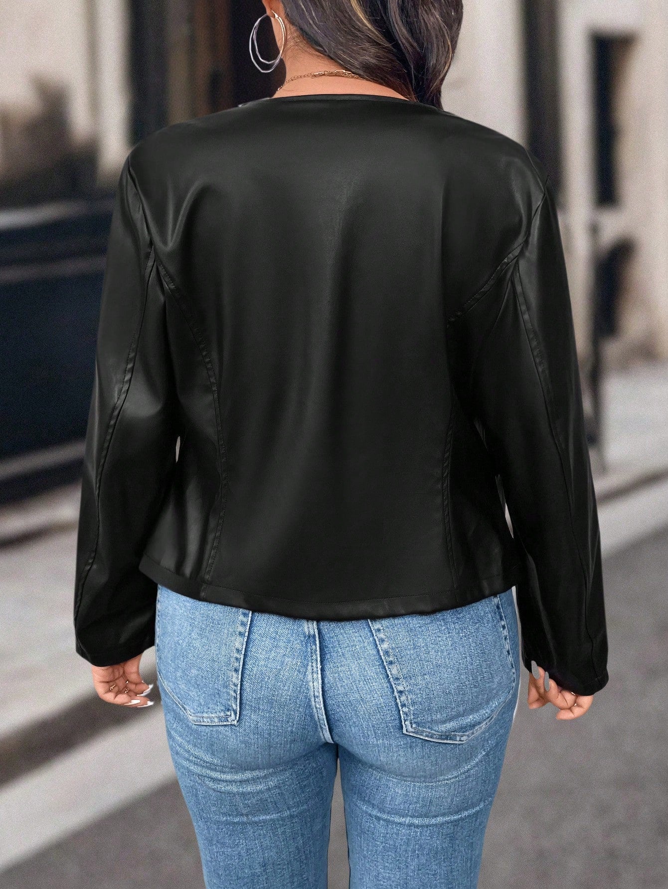 Casaco Plus Size Feminino Liso