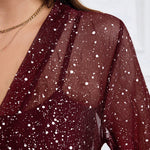 Casaco Meia Manga Tule com Brilho Feminino Plus Size