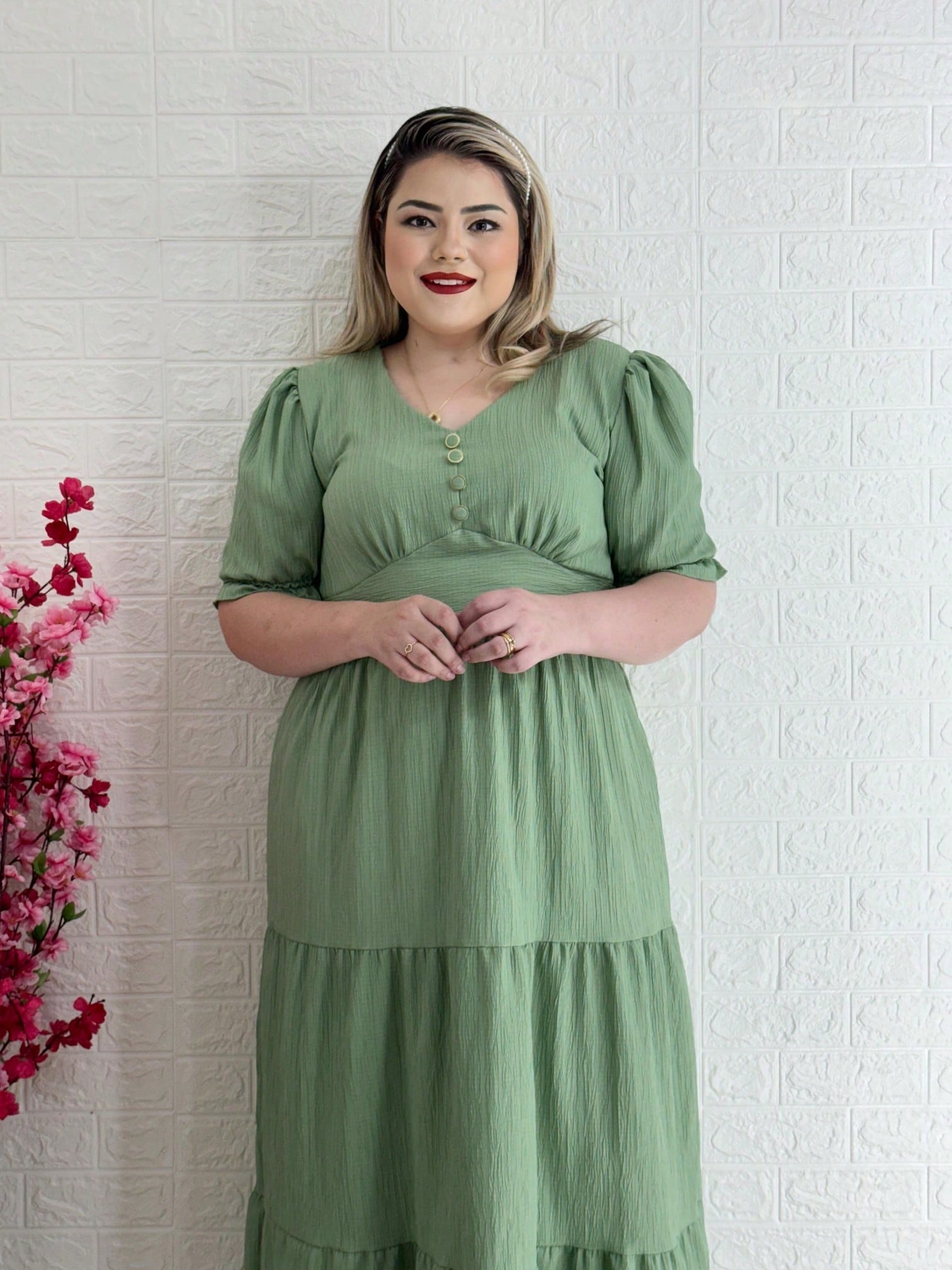 Vestido Plus Size Longo Liso - Entrega Rápida