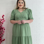Vestido Plus Size Longo Liso - Entrega Rápida