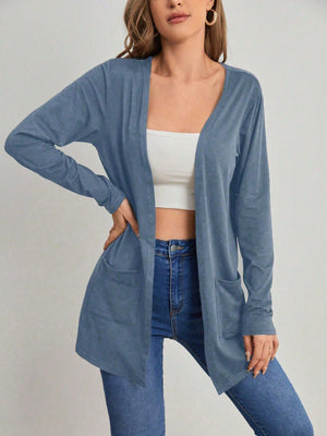 Casaco Cardigan Feminino Manga Longa com Bolso