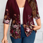 Casaco Leve de Malha Feminino Plus Size Meia Manga