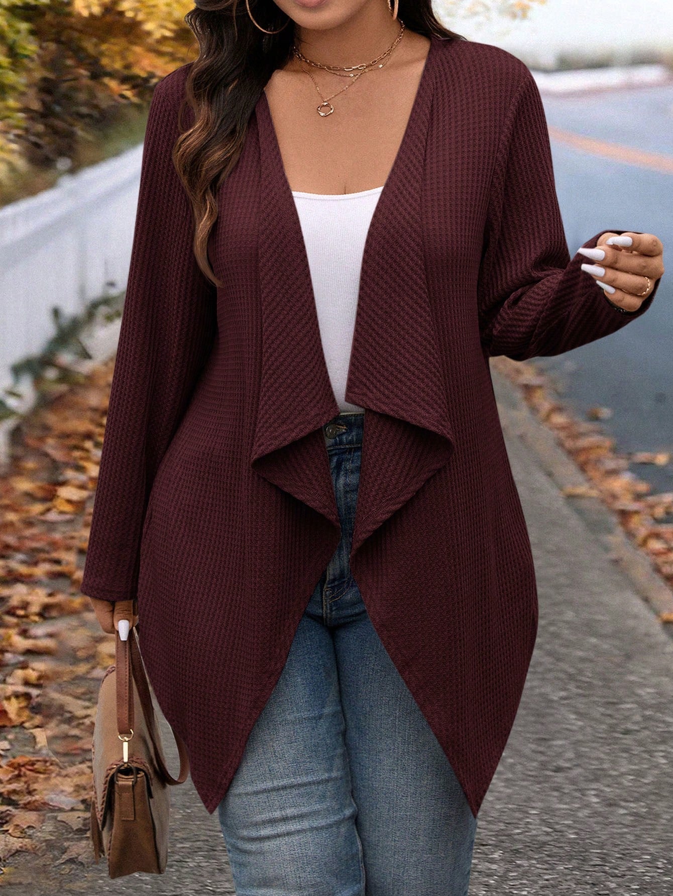 Cardigan Leve Feminino Plus Size Assimétrico