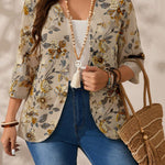 Casaco Feminino Plus Size Leve Meia Manga Retrô