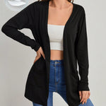 Casaco Cardigan Feminino Manga Longa com Bolso