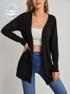 Casaco Cardigan Feminino Manga Longa com Bolso