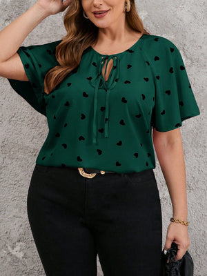 Blusa Plus Size Feminina Soltinha Estampa Coração