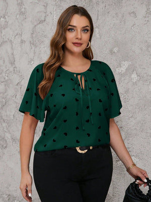 Blusa Plus Size Feminina Soltinha Estampa Coração