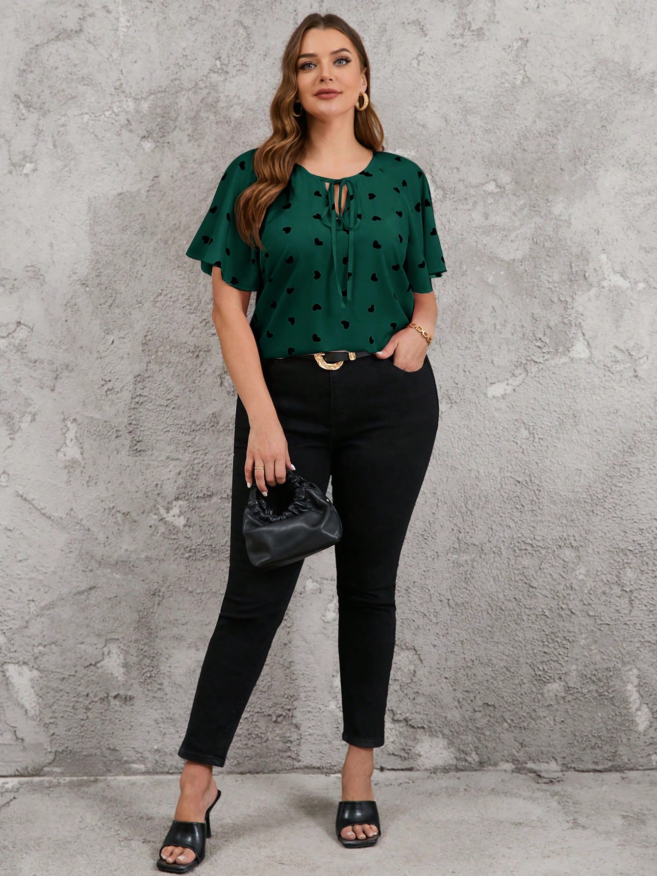 Blusa Plus Size Feminina Soltinha Estampa Coração