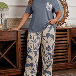 Pijama Longo Feminino Plus Size Estampa Floral