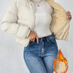 Jaqueta Puffer Feminina de Inverno Peluciada