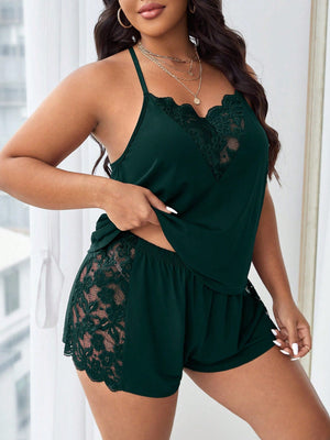 Pijama Feminino Plus Size Sensual Curto de Renda