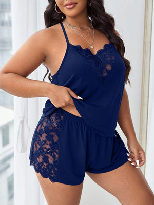 Pijama Feminino Plus Size Sensual Curto de Renda