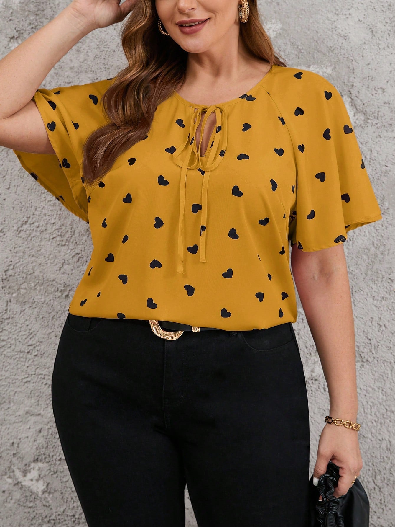 Blusa Plus Size Feminina Soltinha Estampa Coração