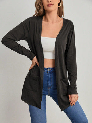 Casaco Cardigan Feminino Manga Longa com Bolso