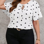 Blusa Plus Size Feminina Soltinha Estampa Coração