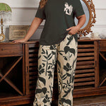 Pijama Longo Feminino Plus Size Estampa Floral