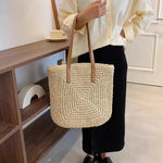 Bolsa Feminina de Palha Grande de Praia