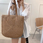 Bolsa Feminina de Palha Grande de Praia