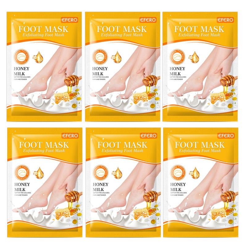 Kit 6 Pares de Meia Esfoliante Para Pés - Máscara Peeling Esfoliante Para Pés