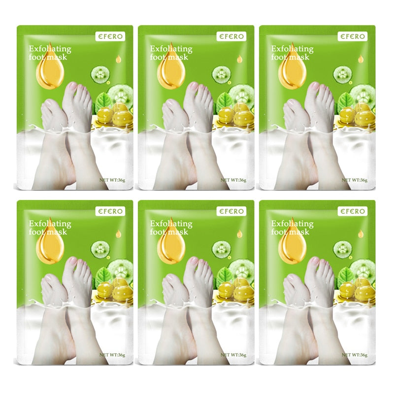 Kit 6 Pares de Meia Esfoliante Para Pés - Máscara Peeling Esfoliante Para Pés